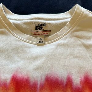 Lands' End White and Red Ombre Sweatshirt